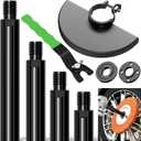 BURMONG Angle Grinder Attachment Kit with 4 Extension Shaft (1.96", 2.75", 3.9", 5.5"), 2 Pcs Flange Nut, 1 Spanner Wrench, 1 Disc Guard - 5/8"-11 Arbor for Extend 4-1/2" Angle Grinder