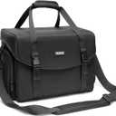 CADeN Camera Bag Case Shoulder Messenger Bag with Tripod Holder Compatible for Nikon, Canon, Sony, DSLR SLR Mirrorless CamerasWaterproof (Black, Large)