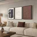 3D Textured Framed Wall Art, 3 Piece Neutral Artwork for Walls, Modern Minimalist Wall Paintings, White Black Geometric Texture Wall Decor for Living Room, Hallway, Office, 16x24In, 16" X 24" X 3 Panels Framed