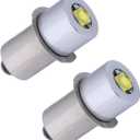 TRLIFE Maglight LED Bulb, Maglight Bulb Replacement for 3-16 C&D Cells Flashlight, 3W Maglight LED Converter Replacement Bulbs for 4V 5V 6V 12V 18V Maglight Flashlight(2 Pack)