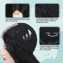 YESEGO Halloween Long Black Wig for Women 26 Inch Synthetic Lace Front Wig Middle Part Curly Wavy Wig Heat Resistant Fiber Natural Body Wave Wigs for Daily Party Use (Black) (1B)