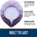 OLANLY Soft Microfiber Bathroom Toilet Lid Cover, Machine Washable Covers, 17.5x15, Stays in Place Rubber Backing, Fits Most Round, Elongated and Oblong Lids, Accessories Decor, Violet