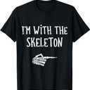 I'm with The Skeleton Matching Couple Costume Halloween T-Shirt S