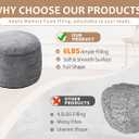 Round Ottoman Foot Rest for Couch 20"x15" Foot Stool Ottoman Pouf with Foam Chunk Filling Small Ottomans Foot Stools Poufs for Living Room Dark Grey Poof Hassocks and Ottomans Soft Foot Rest for Chair