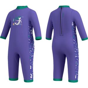 Baby Wetsuit, Neoprene Thermal Swimsuit Keep Warm in Cold Water, Small (5-9 Months), Blue