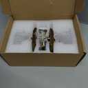 Crystal Glass Passage Door Knob and Single Cylinder Deadbolt Combo Set, Antique Brass Finish