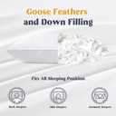 puredown® Goose Feathers and Down White Pillows with 100% Soft Cotton Cover, Bed Sleeping Hotel Collection Pillows Set of 2 King Size