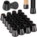 Chair Leg Floor Protectors Extra Small 24 Pcs,Silicone Chair Leg Protectors for Hardwood Floors/Tiles,360Wrapped Felt Bottom to Prevent Scratch and Reduce Noise, Round Black