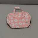 HOTOR Travel Toiletry Bag - Hanging Toiletry Bag for Women & Men, Makeup Bag/Big Comparment, Waterproof for Travel Accessories, Travel Essentials, Medium, Pink with White Daisy