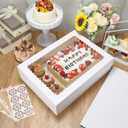 COTOPHER 16pcs 19x14x5 In Sheet Cake Boxes with Window, White Bakery Box, 19x14x5in-8 pack