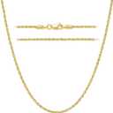 KROMPG 14k Gold Necklace for Women Men 1.5mm&2mm Rope Gold Chain Necklace