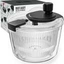 Cambom Salad Spinner Lettuce Spinner, Wash, Spin & Dry Salad Greens, Vegetable Washer Salad Dryer With Rotary Handle for Fruits & Vegetables, High Efficiency Vegetable Spinner Kitchen Gadget 3Qt Black