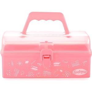 Funtopia Plastic Art Box for Kids, Multi-Purpose Portable Storage Box/Sewing/Tools Organizer for Kids' Toys, Craft and Art, School, Office Supply - Pink