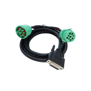 DB15 to Green Type 2 J1939 Male and Female Splitter Y Cable for Truck ELD Device