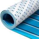 Fullfire EVA Foam Boat Flooring with 3M Self-Adhesive Backing, Marine Decking Faux Teak Deck Sheet for Jon Boats Pontoon Boat Yacht RV Jet Ski Kayak Floor (94" x 35", Blue With White Lines)