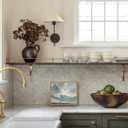 OIQArtOIQ Vintage Landscape Canvas Wall Art Framed Natural Scenery Painting Artwork Prints France Country Wilderness Farmhouse Decor Pictures Kitchen Bedroom Living Room Bathroom (8x10 in, Cloud)