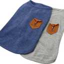 YAODHAOD 100% Cotton Dog Shirt Summer Lightweight Pet T-Shirts Soft Breathable Stretchy Cats Dogs Tee Minimalist Tank Top Sleeveless Vest Dog Apparel for Medium Small Clothes(2pack) (M) (blue and gray)