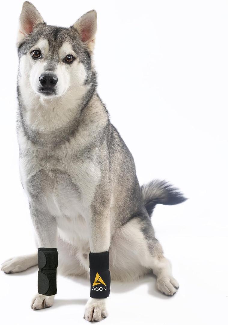 AGON Pair Dog Canine Front Leg Brace Paw Compression Wraps with Protects Wounds Brace Heals and Prevents Injuries and Sprains Helps with Loss of Stability Caused by Arthritis (Large/X-Large)