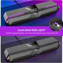 Edifier MG300 Computer Sound Bar: Loud Speakers with Deep Bass - Switch RGB Built-in Microphone for Gaming Speakers Wireless Bluetooth 5.3 & USB Adapter PC Sound Bar for Desktop, Black