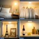 Ferswe Dimmable Touch Lights, 3000K Rechargeable Tap Light with 1000mAh Large Battery, Stick on Lights for Closet, Cabinet, Shelf, Wall and Desk(2 Pack)