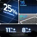 Renogy Solar Panel 100 Watt 12 Volt, High-Efficiency Monocrystalline PV Module Power Charger for RV Marine Rooftop Farm Battery and Other Off-Grid Applications, RNG-100D-SS, Single 100W