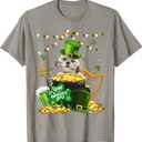 Happy St Patricks Irish Shih Tzu Dog Cute Saint Paddys Day Men Women T-Shirt, L, Slate Grey
