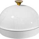 Bread Oven Cast Iron Bread Dutch Oven with Cloche Lid for Bread Baking White Enameled Cast Iron Bread Oven with Dome Lid for Sourdough, 9.8 Inches