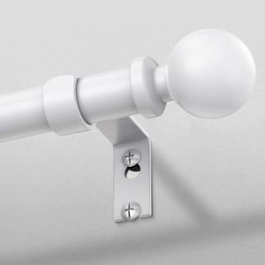 Wolistsa White Curtain Rod 36-60 Inch, 1 Inch Adjustable Heavy Duty Curtain Rods for Windows, Decorative Modern Window Treatment Rods, Telescopic Splicing Metal Drapery Pole, Easy Installation