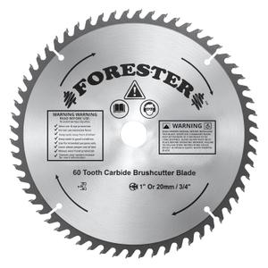 FORESTER Carbide Tip Brush Cutter Blade - 9in x 60 Teeth | Fits Most Straight Shaft Trimmers | Conversion Kit Sold Separately