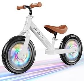 MetBelle Toddler Balance Bike 2 Year Old,12”No Pedal Kids Indoor Outdoor Toy Bike 25 Years Old with ToolFree Adjustments Seat, Lightweight First Bike Gift for 23 Boys Girls