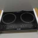 2 Burner Electric Cooktop - 24 Inch(23.6"x 13.8") Built-in & Countertop Electric Stove Top, 120V Double Burner Ceramic Cooktop Portable with Safety Lock, Timer, Touch Control, 110V Plug in