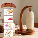 Yarn Holder for Crocheting, Wooden Yarn Holders for Knitting & Crocheting, Rotating Yarns Spinner for DIY Crafts, Magnetic Rotation Ball Holder Crochet Gift for Knitting Lovers