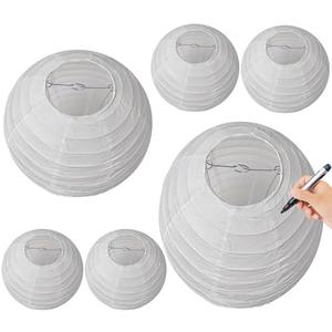 Nufroupel Paper Lanterns to Release&In Memory, 9 Pack White, Chinese Lanterns Easy to Use, Paper Lanterns were The Highlight of Party! Chinese Lanterns for Memory of Family.