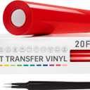 VinylRus Heat Transfer Vinyl-12 x 20ft Red Iron on Vinyl Roll for Shirts, HTV Vinyl for Silhouette Cameo, Easy to Cut & Weed