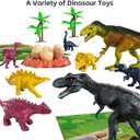 TEMI Dinosaur Truck Toy for Kids 3-5 Years, Triceratops Transport Car Carrier with 8 Dino Figures, Activity Play Mat, Dino Eggs and Trees, Capture Jurassic Dinosaurs Play Set for Boys and Girls