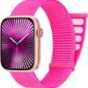 AMSKY Sport Nylon Loop Band Compatible with Apple Watch Bands 38MM 40MM 41MM 42MM 44MM 45MM 46MM 49MM Women Men,Breathable Adjustable Straps for iWatch Band Series 11 10 SE 9 8 7 6 5 4 3 2 Ultra