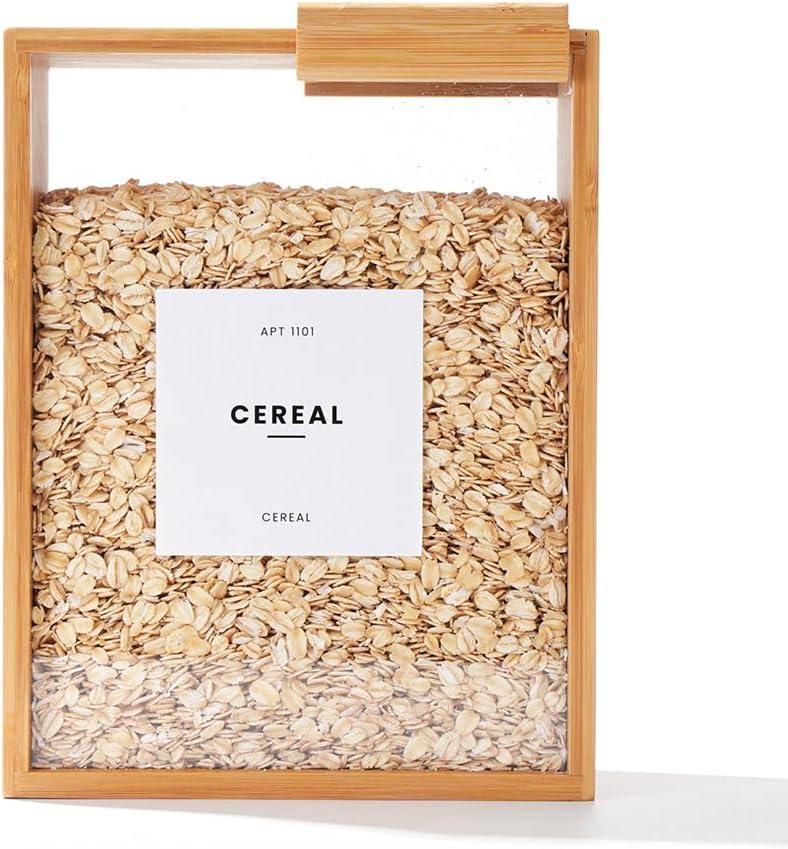 Food Dispenser 2L | Kitchen Organizers and Storage | Food Containers & Cereal Dispenser for Pantry Organization And Storage Container | Cereal, Rice, Flour, Snack (Bamboo, 1)