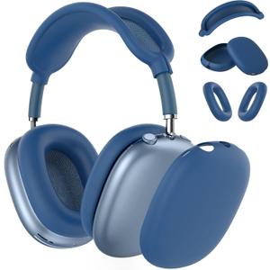 Silicone Case Cover for AirPods Max Headphones, Ear Pad Case Cover/Ear Cups Cover/Headband Cover for AirPods Max 2/1 (2026/2024/2020)(USB-C/Lightning),Silicone Accessories for Apple AirPod Max 2, Blue