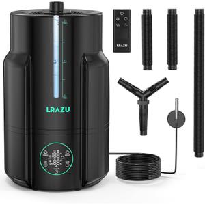 6L/1.59Gal Humidifier for Plants, Reptile Fogger Mister with Precise Temp & Humidity Probe/Expandable Hose, Smart Humidifier for Grow Tent, Mushroom, Houseplants, Reptile Tank 24H Timer (Black)