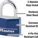 Master Lock Blue Vinyl Covered Aluminum Keyed Padlock, Small Lock for Gym or School Locker can be Used Indoors or Outdoors, 142DCM