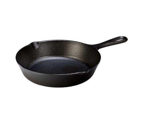 Lodge 8 Inch Cast Iron Pre-Seasoned Skillet – Signature Teardrop Handle - Use in the Oven, on the Stove, on the Grill, or Over a Campfire, Black