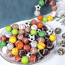 21 Pcs Print Silicone Beads 15mm Round Silicone Beads Black White Green Plaid Rubber Focal Beads DIY Crafts Loose Spacer Beads for Pens Keychain Bracelet Necklace Lanyard Making, Assorted designs