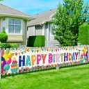 Colorful Birthday Decorations for Kids Rainbow Happy Birthday Yard Banner Large Colorful Banner Backdrop Sign for Boys Girls Party Supplies Indoor Outdoor Decor 118 x 16.69