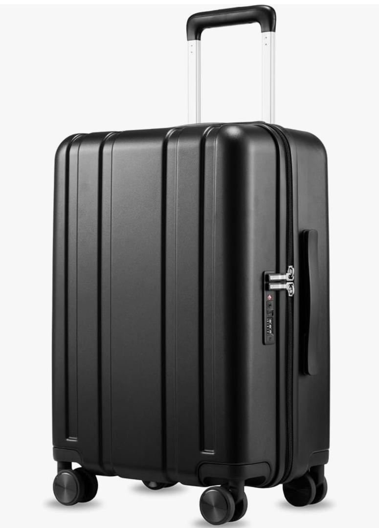 LUGGEX Carry On Luggage 22x14x9 Airline Approved, 100% PC Hard Shell Travel Suitcase with Smooth Spinner Wheels TSA Lock, 20 Inch, Black LUGGEX Carry On Luggage 22x14x9 Airline Approved, 100% PC Hard Shell Travel Suitcase with Smooth Spinner Wheels TSA Lock, 20 Inch, Black