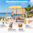 Beach Cabana,3 Side Curtains,7.2 * 7.2 FT for 5-6 People, Beach Canopy with Sand Bags,Easy Beach Shade, Beach Tents for Family, Adjustable Height,Yellow