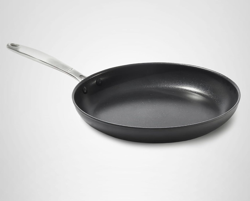 OXO Enhanced 8" Frying Pan Skillet, PFAS-Free Ceramic Nonstick, Durable Hard Anodized Cookware, Scratch Resistant, Stainless Steel Handle, Good Grips, Dishwasher & Oven Safe, Black
