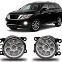 Fog Light Bulb 3.5 Inch PAIR Front Bumper Clear Lens Fog Light Lamp For Nissan Pathfinder R51 2005-2011 2012,6000k,Pack of 2
