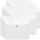 Forvencer Binder Pocket, 24 Pack Super Heavyweight Poly Binder Pocket with Tight Closure, Binder Folders Side Loading, 3 Ring Binder Pocket, Binder Dividers with Pockets, Letter Size, Clear