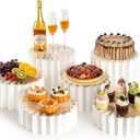 PUERSI 6 Pack Buffet Risers, Foldable Food Display Risers for Party, Display Stands for Food, Cake Cupcake Stands, Riser Display Stand for Desserts, Food, Jewelry - White