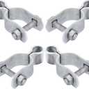 1-3/8" Chain Link Fence Frame Gate Post Female Hinge, Pack of 4, Galvanized Steel Gate Hinge for Fence Posts, Bolts & Nuts Included
